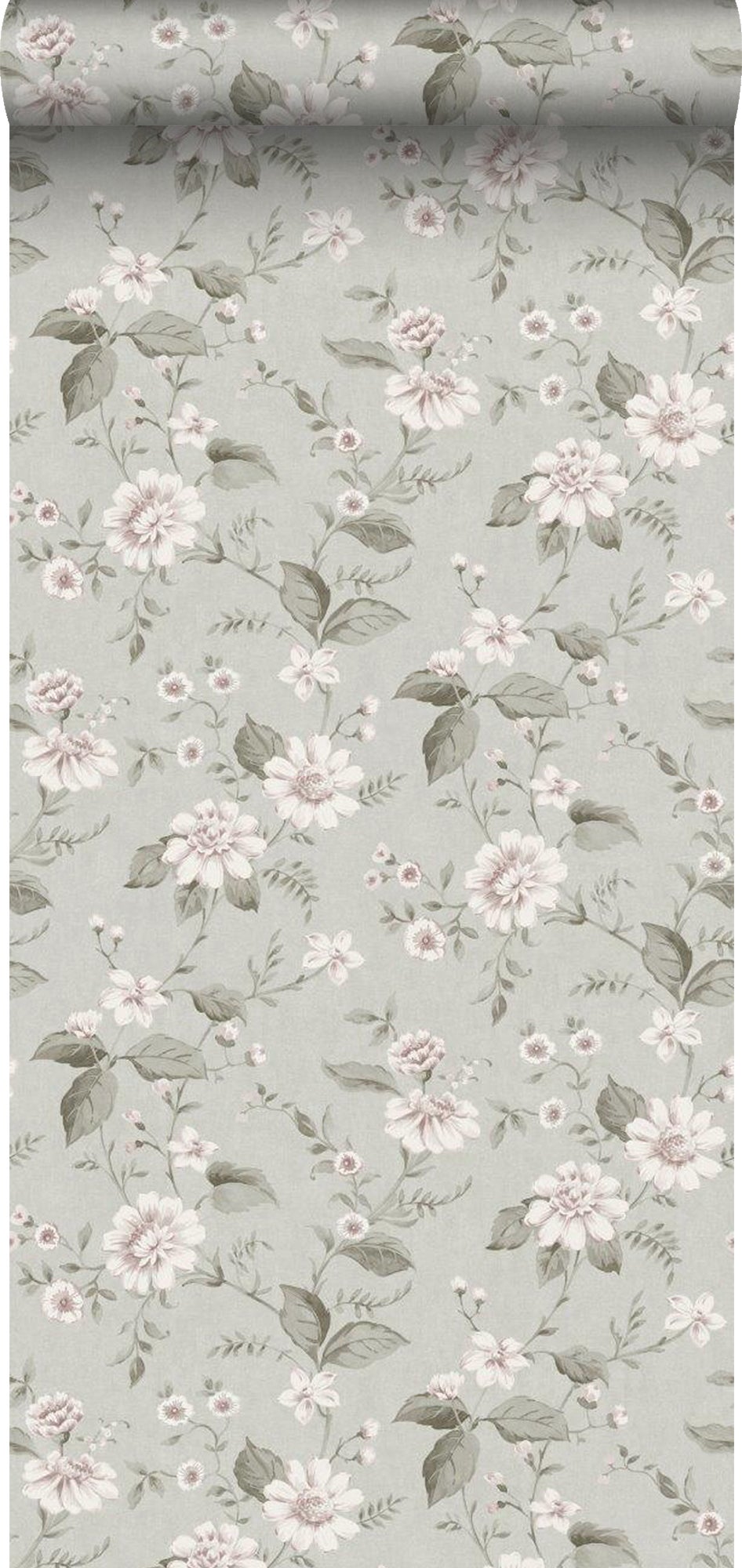 Tapeta kwiaty zielonym - 53 cm x 10.05 m - BORASTAPETER