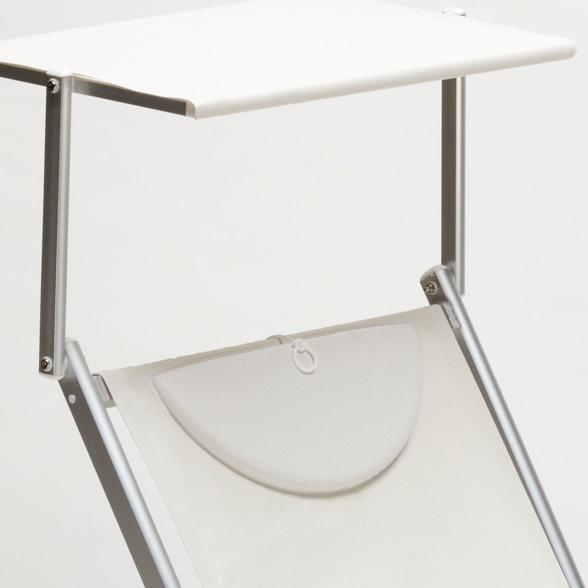 2 Lettini spiaggia mare prendisole professionali in alluminio Santorini - Bianco - 7