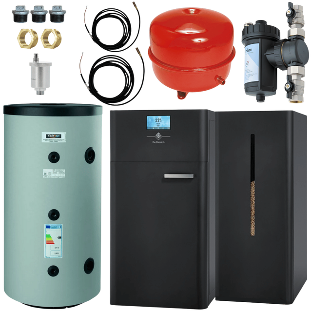 Pack caldaia a pellet CPA 24 De Dietrich con silo + serbatoio tampone + accessori