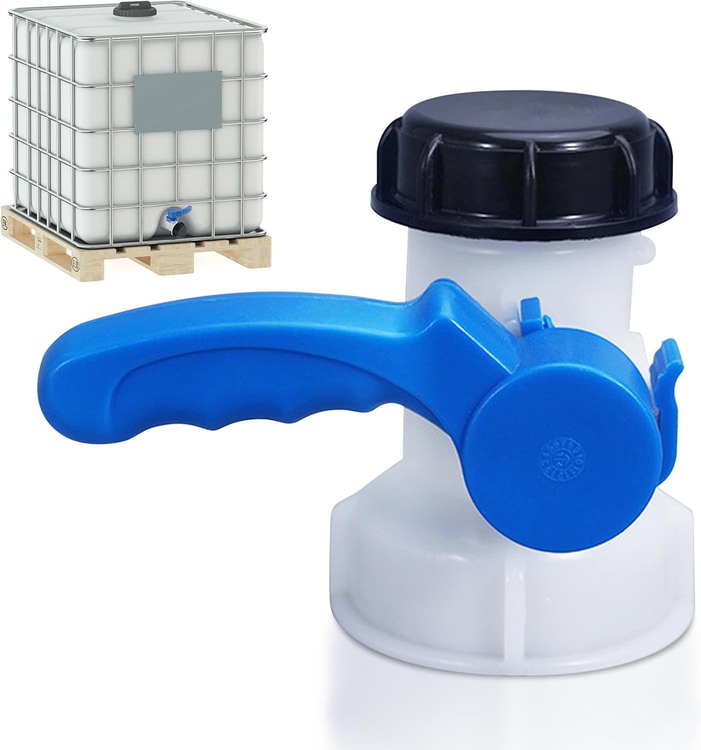 Zawór do zbiornika plastikowego 1000L, zawór do zbiornika 1000L, adapter do zbiornika 1000L, adapter IBC, adapter uniwersalny, do zaworu spustowego,