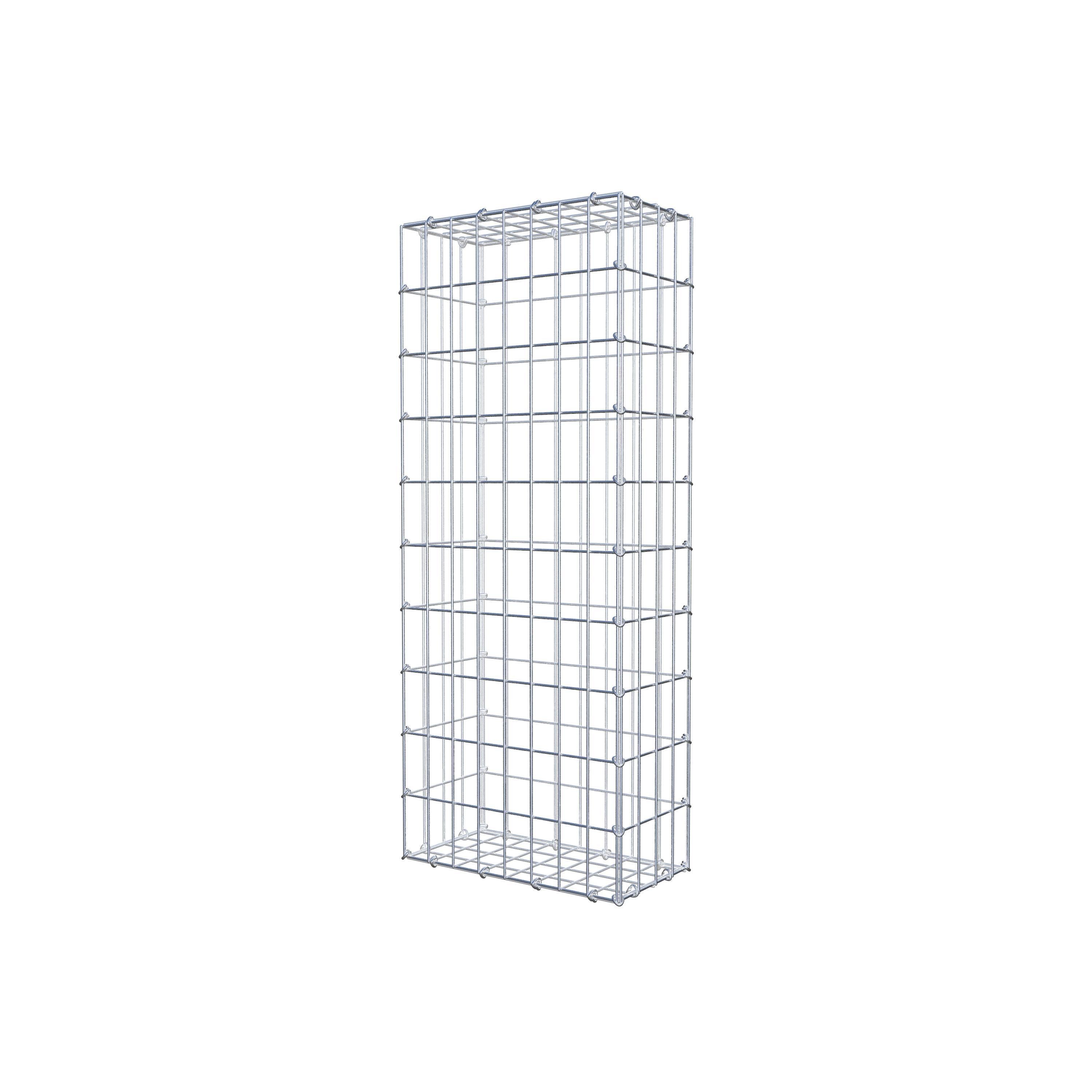 Gavión de acero galvanizado 100x20x40cm (LxAxP), malla 5 x 10cm, Anillo en C, jaula metálica para muro o jardín - 2