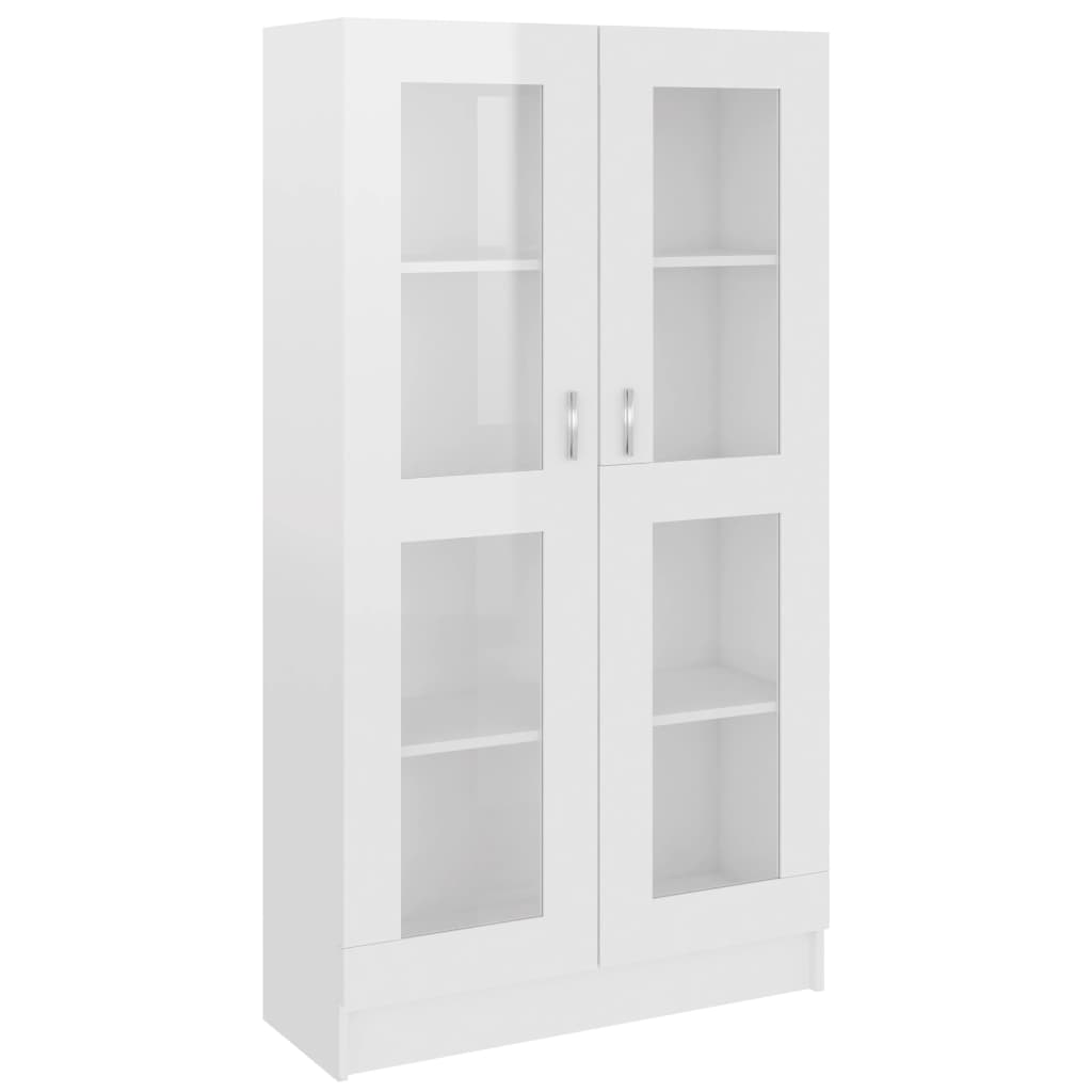 Armoire Vitrée De Salon VidaXL - Blanc, Bois D'ingénierie, Style Buffet Rustique - Neuf Sous Emballage