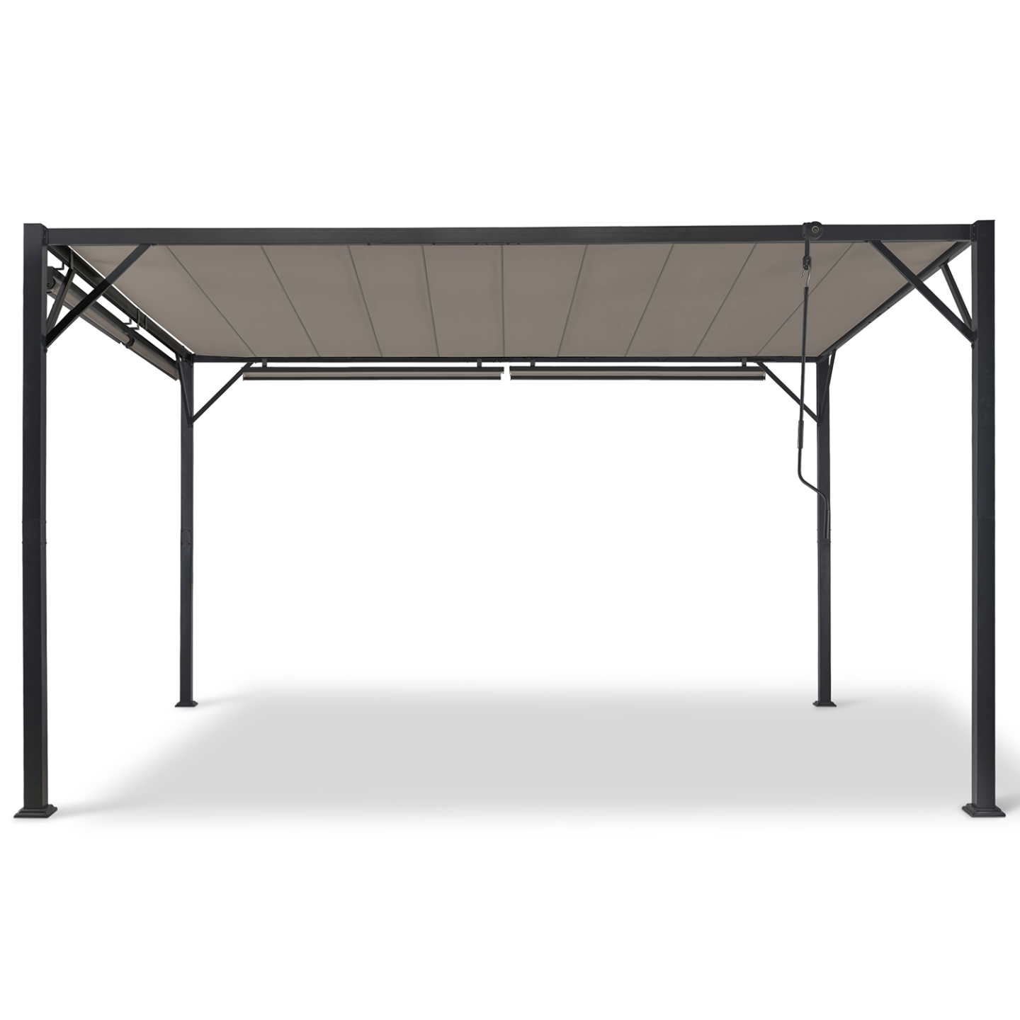 Pergola édition luxe lames orientables 3x4 M et 4 stores taupe - 4