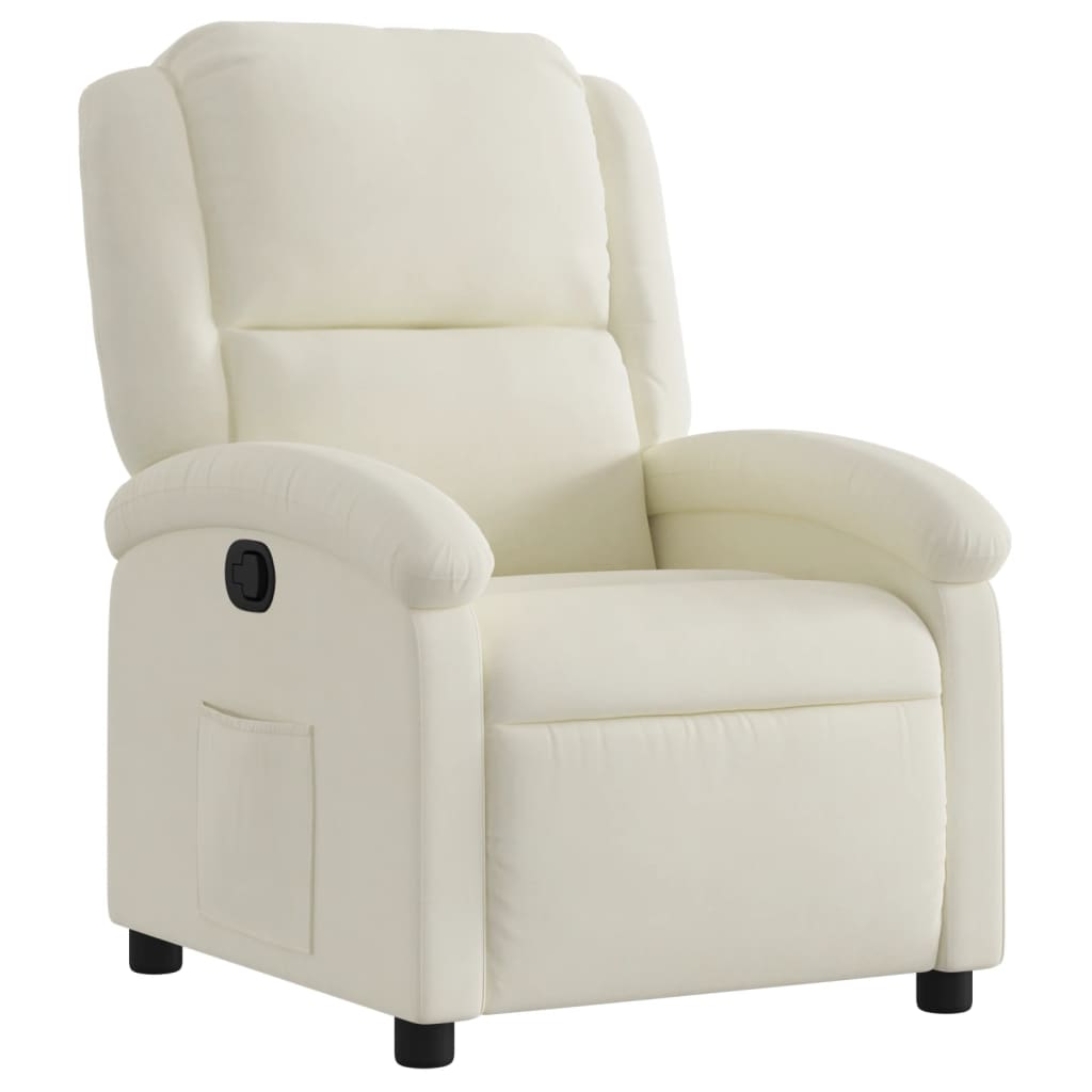 Fauteuil inclinable Crème Velours - 2