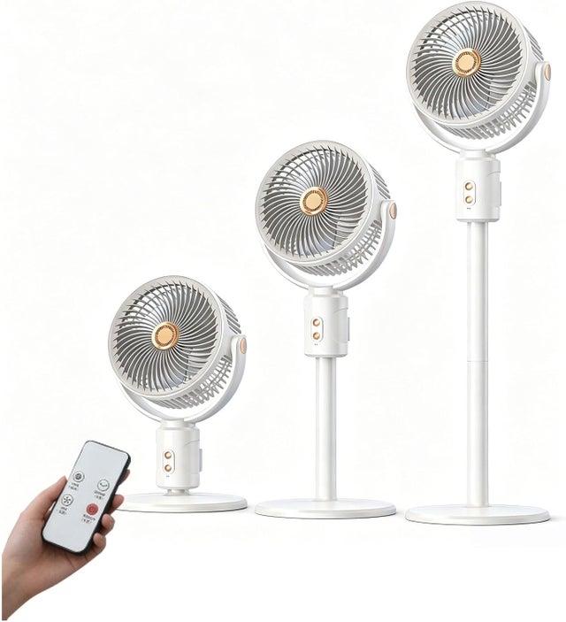 Ventilateur Silencieux Grand Salon,Ventilateur sur Pied avec Télécommande,Silencieux 50dB, Oscillation Omnidirectionnelle 120°, 5 Vitesses,4500mah