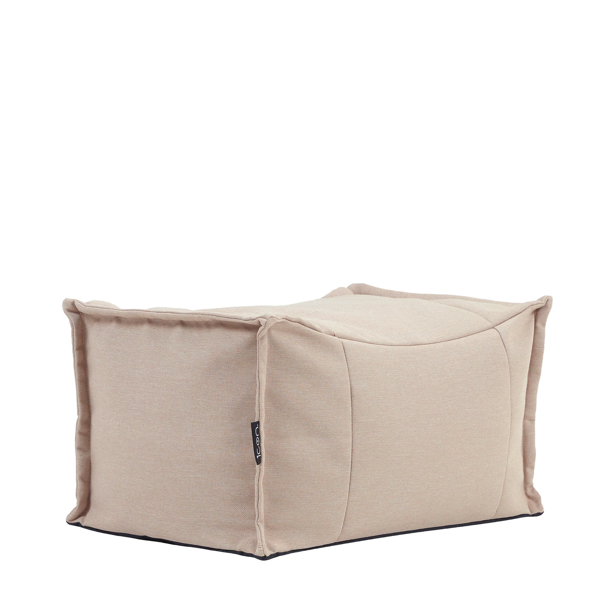 Pouf fauteuil Alto d’icon® et repose-pied d'extérieur en oléfine Oeko-Tex® imperméable beige, 75x94cm, Made in Allemagne - 7