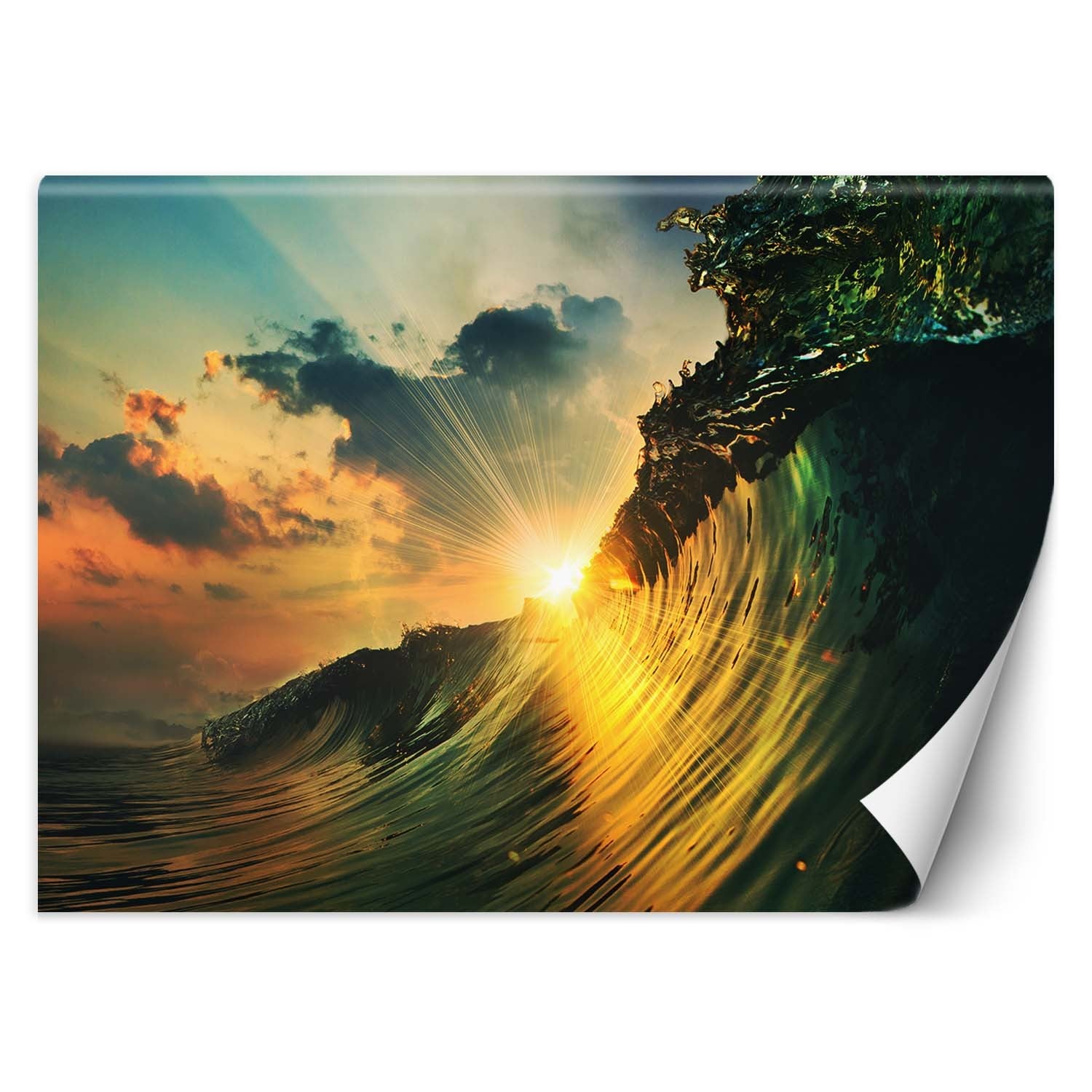 Fototapeta, Zachód słońca fale 250x175