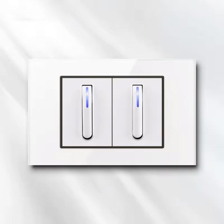 Interrupteur blanc –2 boutons – LED – 1 Way / 2 Way | Leroy Merlin