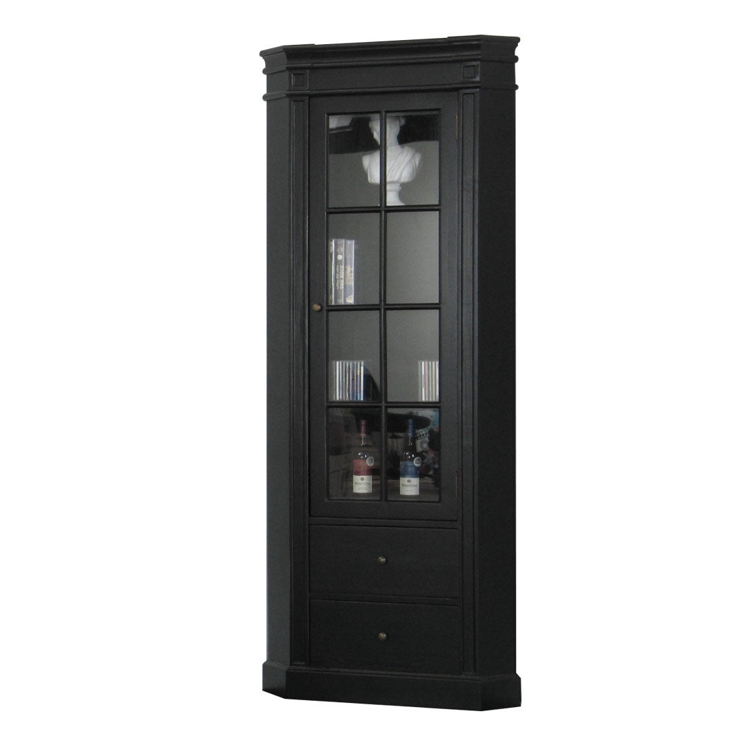 Amaretta Armoire d'angle, noir, vintage patiné, largeur 55 cm, hauteur
