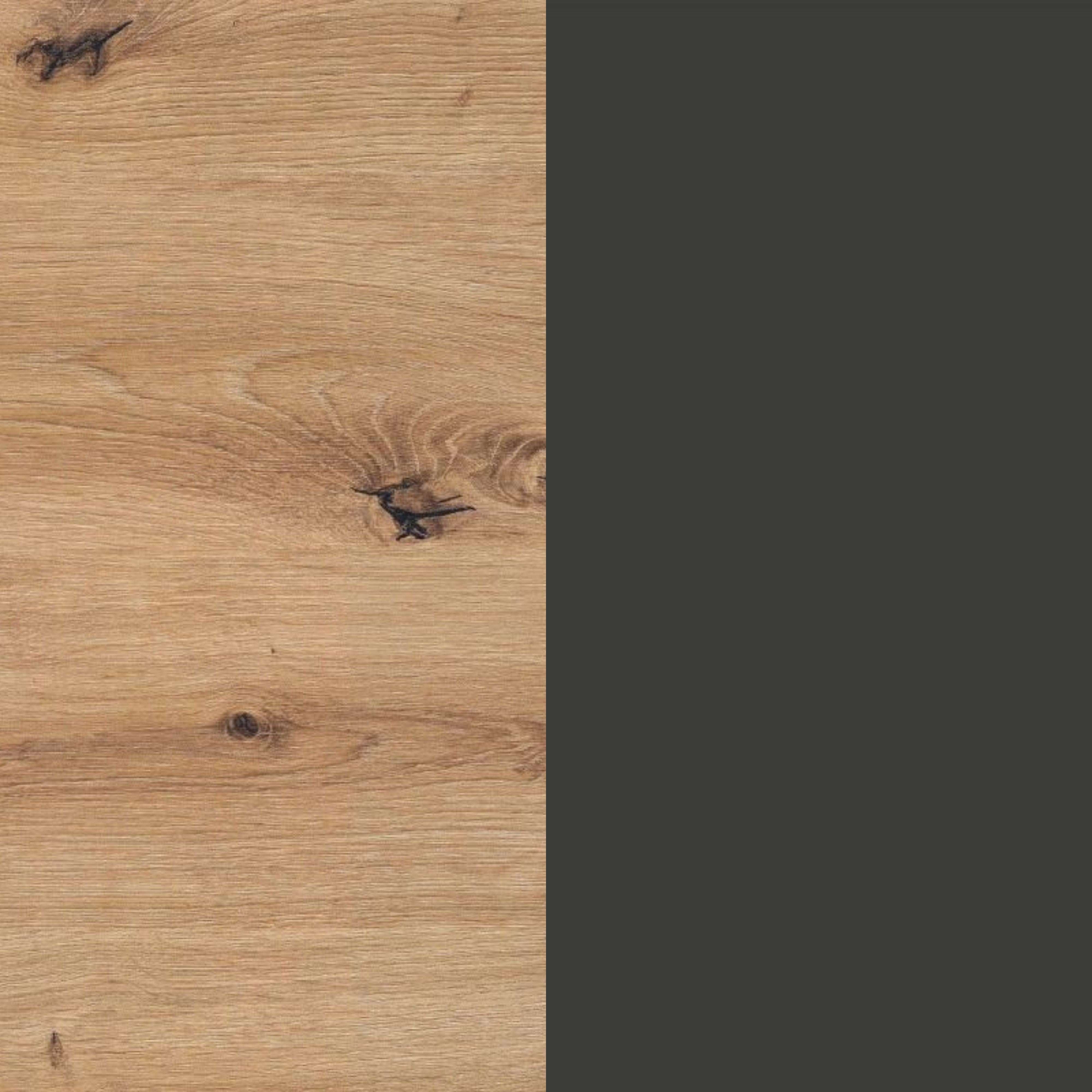 Cabeceira Enzo com mesas de cabeceira Gris Antracita - Roble Nodi 160 x 60 x 25 cm - 8