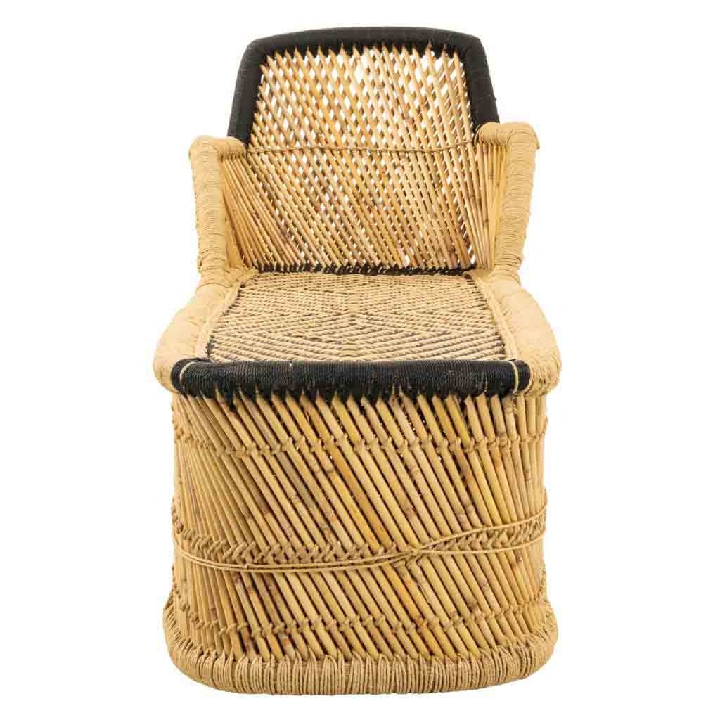 Fauteuil en bambou marron 110x48x78h - 3
