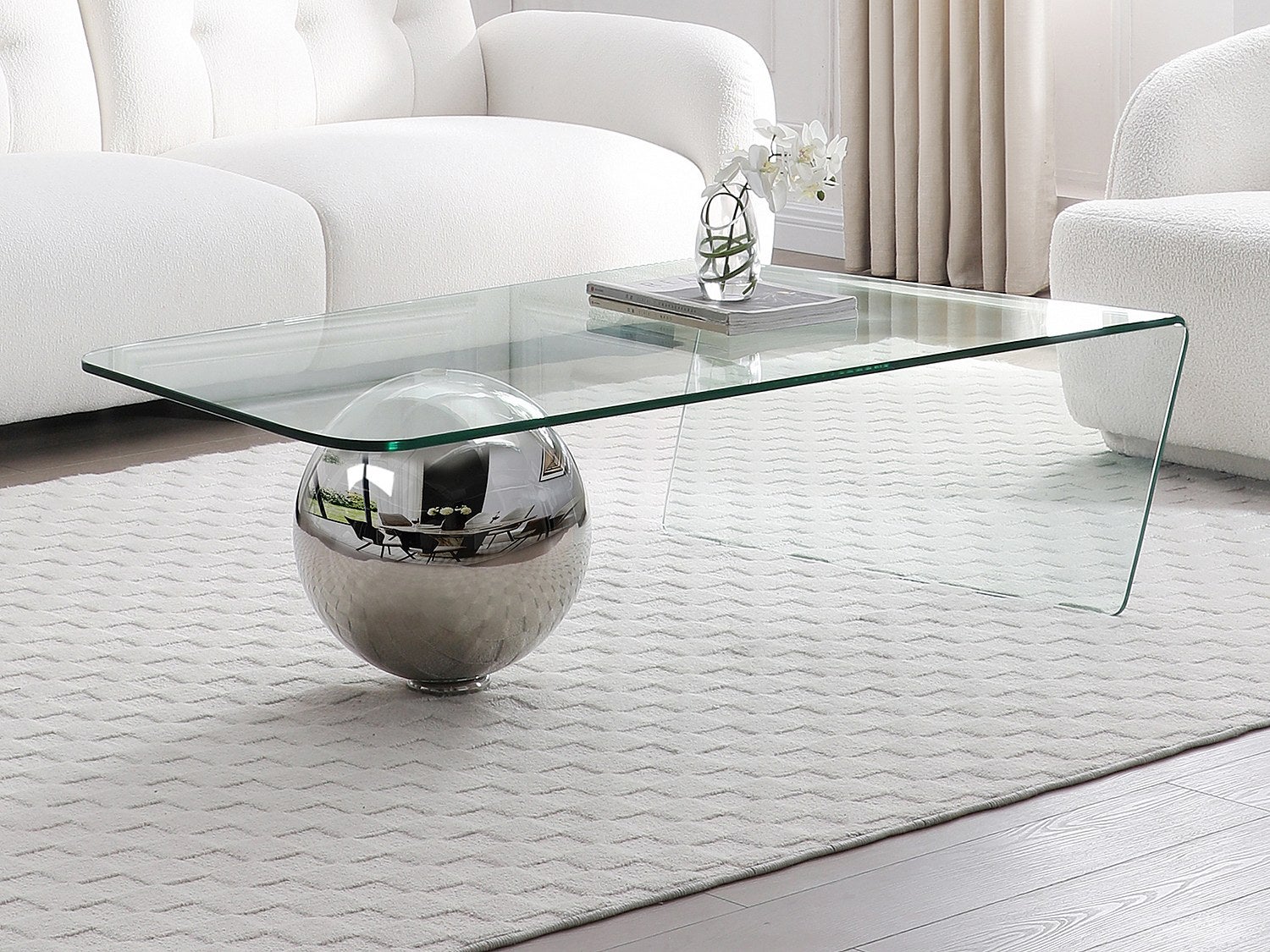 Stolik kawowy MUNDO - Szkło hartowane i stal