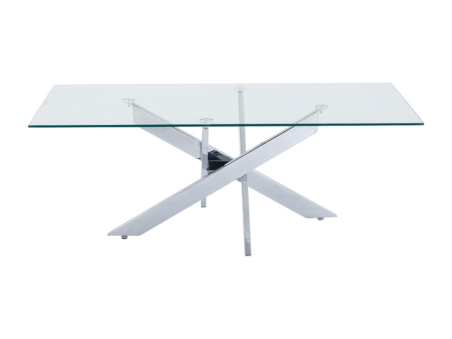 Table basse en verre trempé et métal chromé - Transparent - COSIMA - 3