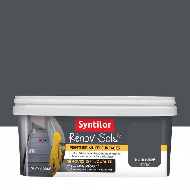 Peinture intérieur Renov sol SYNTILOR, noir grisé, 2 l