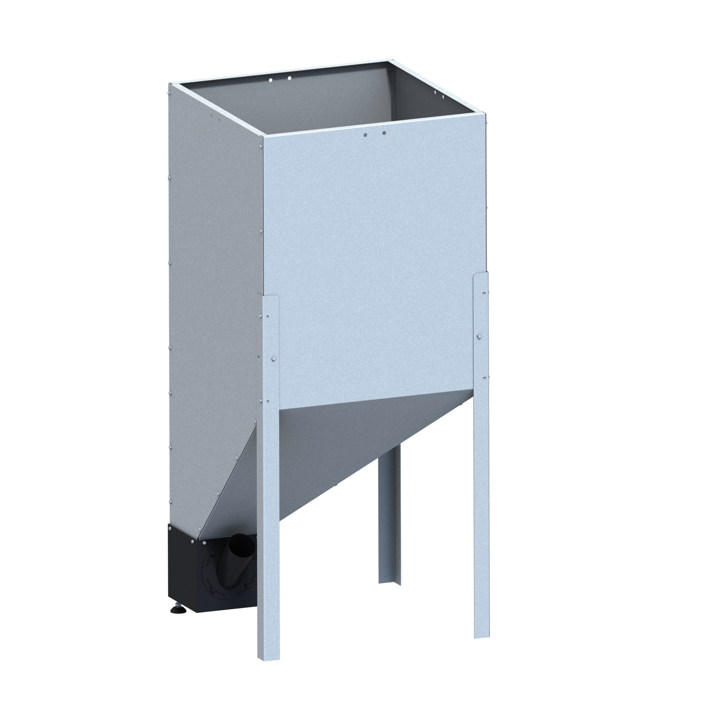 Tramoggia per pellet da 310 litri / 155 kg in lamiera zincata - 5