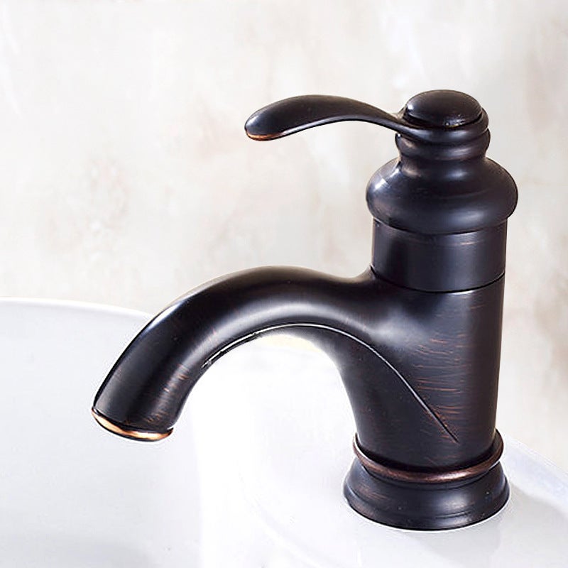 Antyczny kran łazienkowy, umywalka w stylu europejskim, kran umywalkowy z ciepłą i zimną wodą, wykończenie w brązie, zabytkowy czajnik