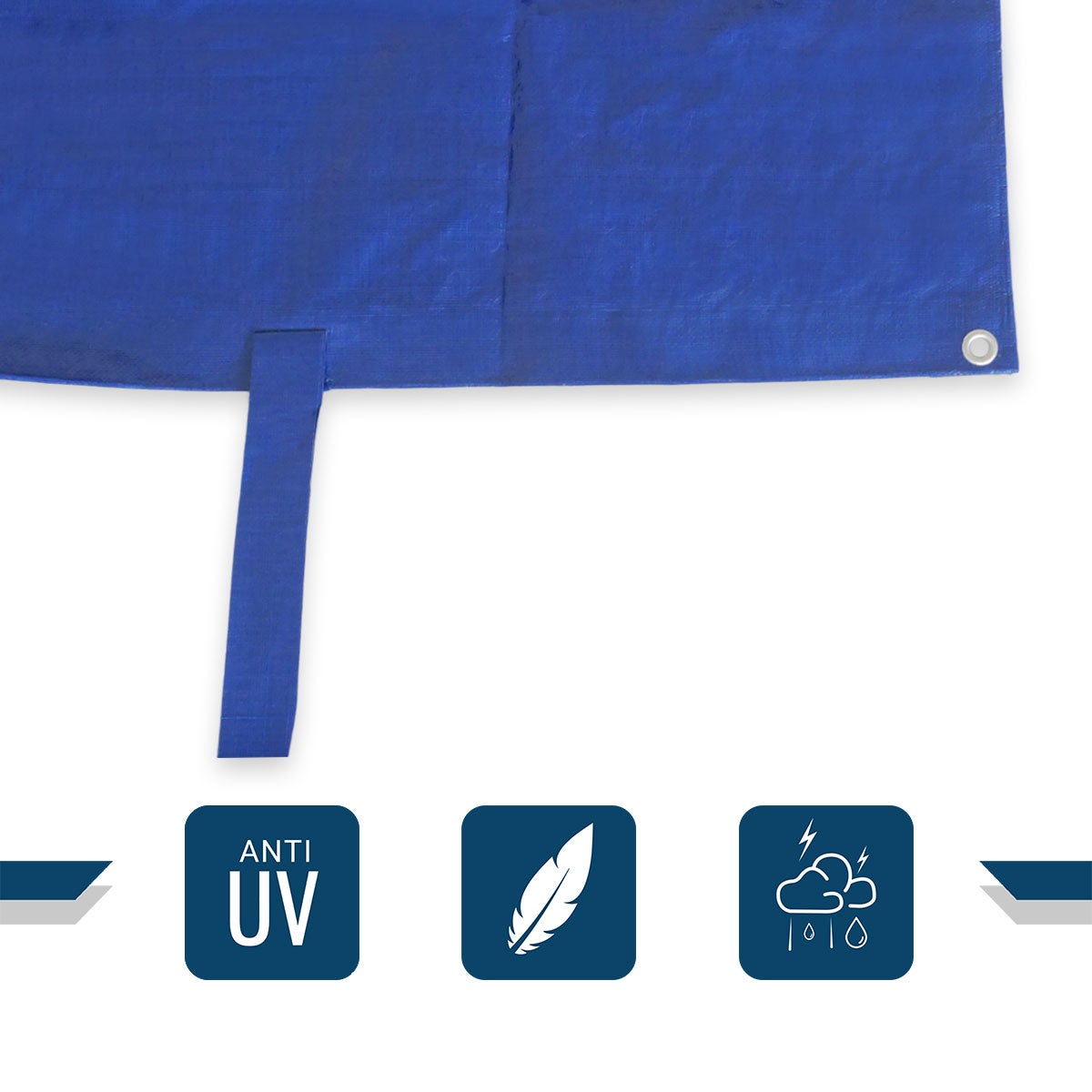 Bâche Piscine rectangulaire 6x10 m - TECPLAST - PO155RG - Couverture Piscine d'hivernage avec Filet d'écoulement central - 4