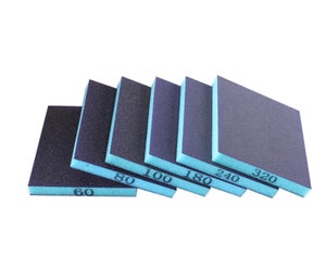 SPEEDWOX Lot 120 Feuilles Papier Abrasif - Grains 80, 120, 180, 240, 400, 600 - 90x30 Mm - Dos Velcro