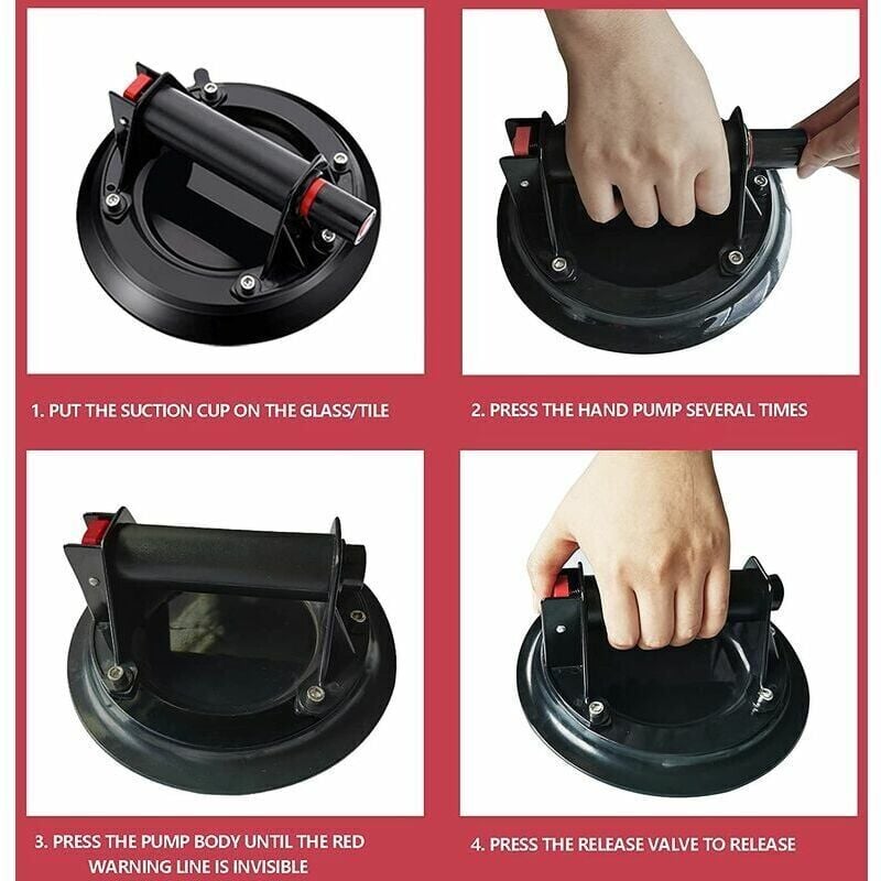 Ventouses - capacité de charge jusqu'à 150 kg Ventouses professionnelles Ventouses sous vide Ventouses en verre pour le transport du verre(1 pièce) - 2