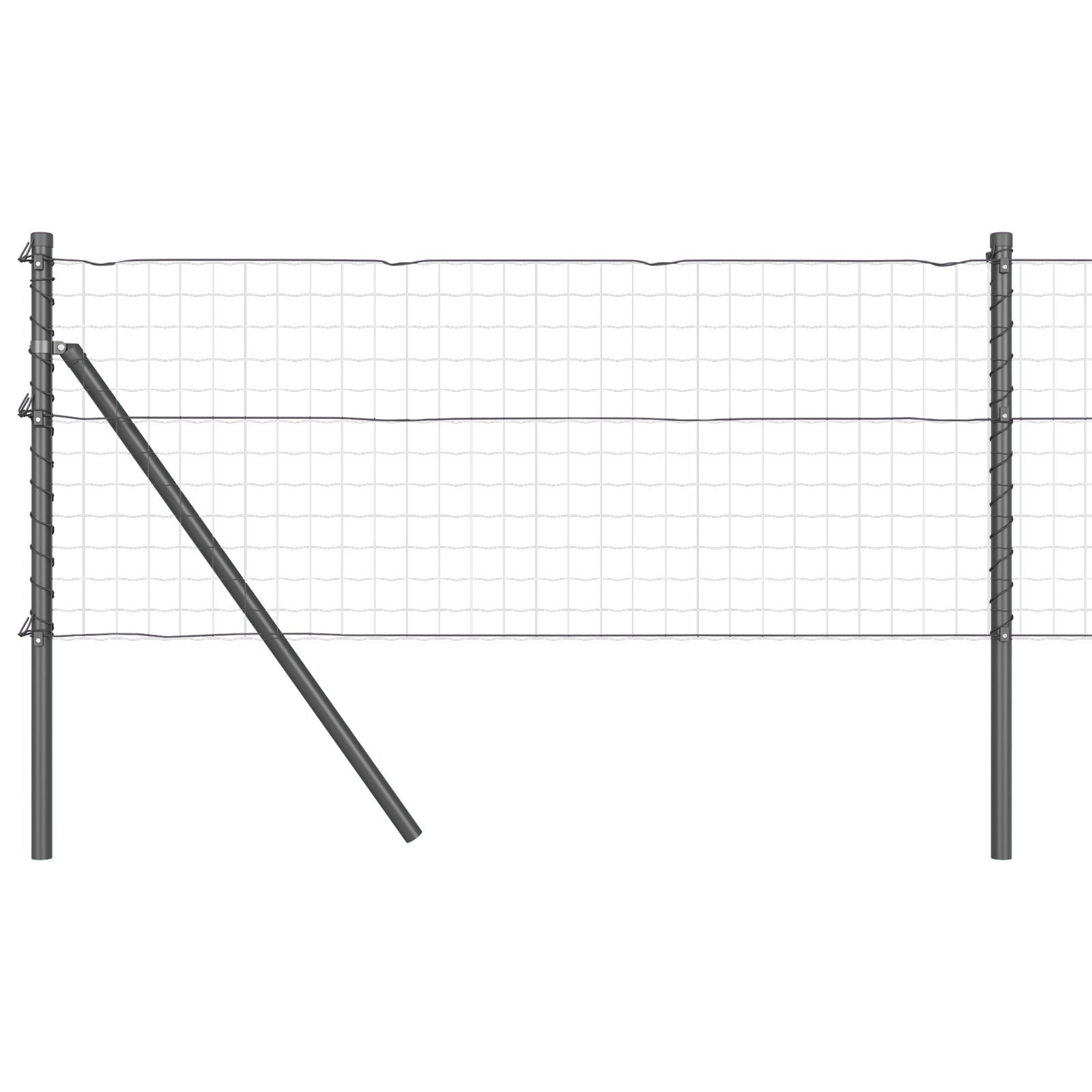 Słupek ogrodzeniowy. 13 pcs Szary Stal vidaXL