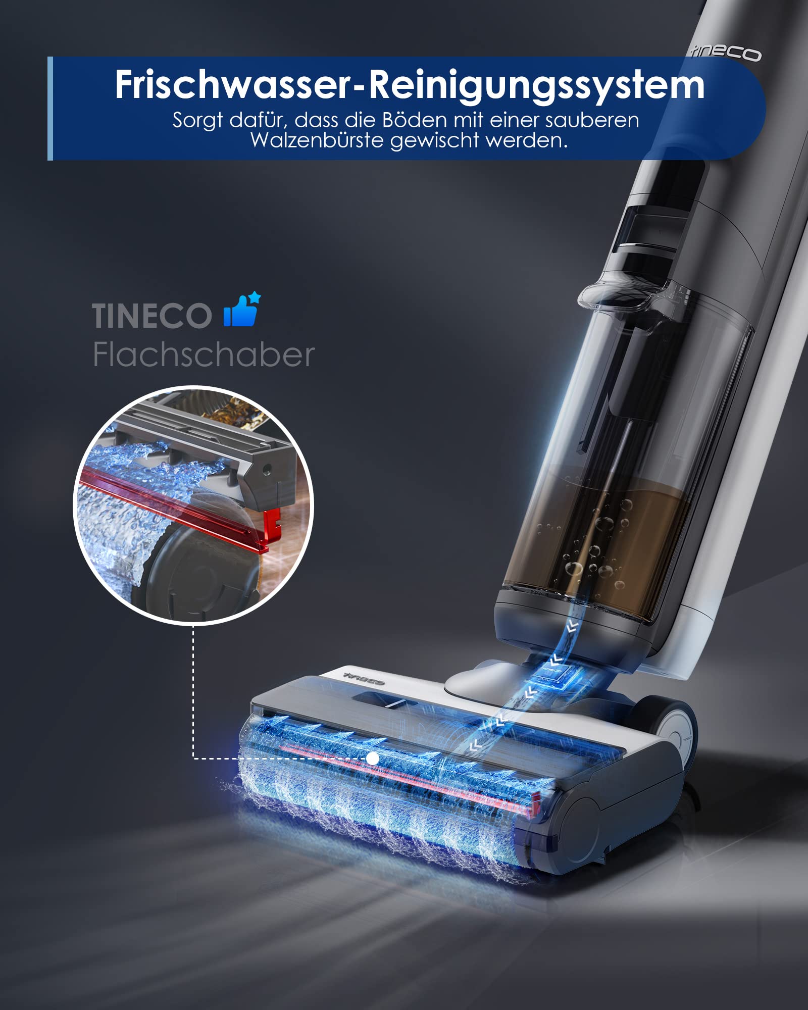 Tineco FLOOR ONE S5 Aspirapolvere Senza Fili Intelligente, Lavapavimenti, Pulizia per Pavimenti e Superfici Asciutti o Bagnati, Ottimo per Peli di Ani - 3