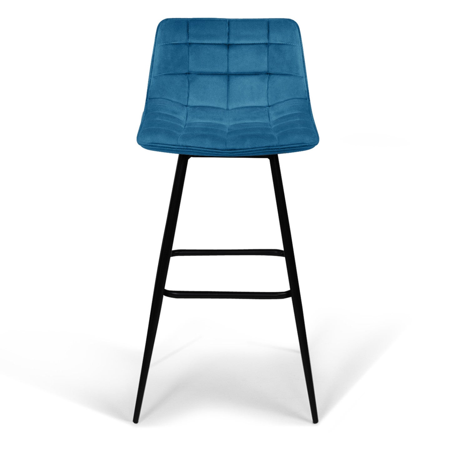 Lot de 4 tabourets de bar MADY en velours bleu - 3