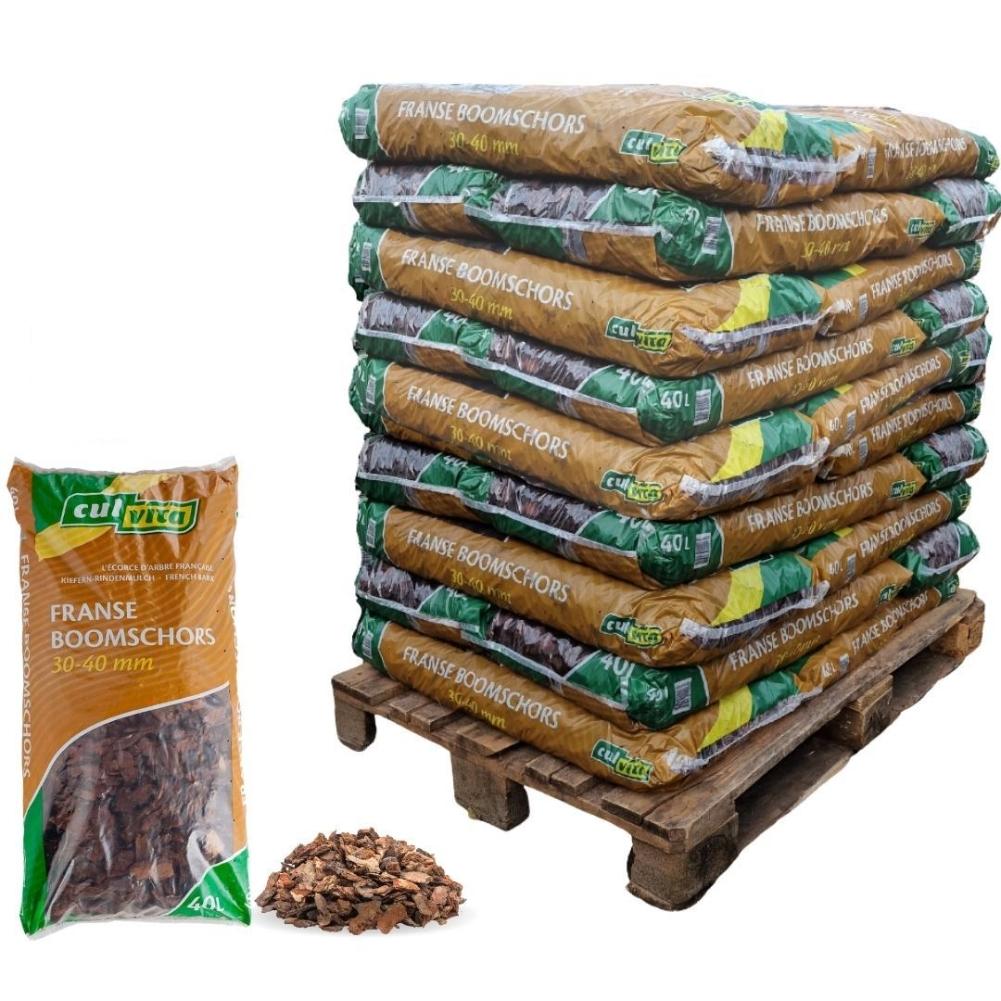 Kora dekoracyjna Culvita Premium French Decorative Bark – 30-40 mm – 1560 l ściółki – idealna na ścieżki i rabaty – MOSELOTA