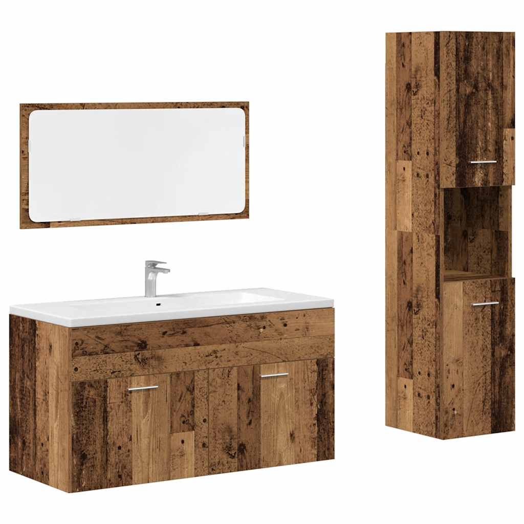 Set di mobili da bagno da 4 pezzi in legno massello di noce | Leroy Merlin