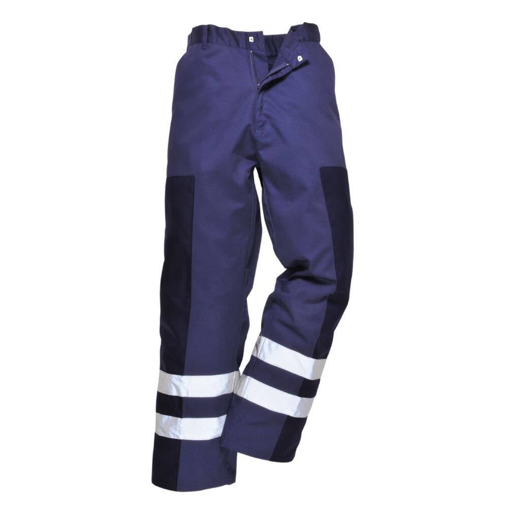 Pantalon De Travail DASSY Vegas Avec Bandes Réfléchissantes - Taille 42, Couleur Marine - Poches Multiples Renforcées