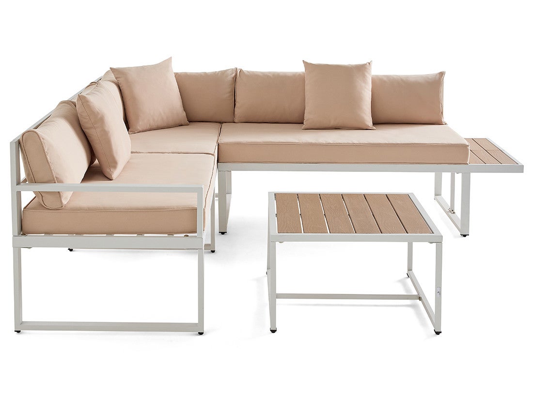 Salon de jardin en Acier Blanc 5 personnes - 3