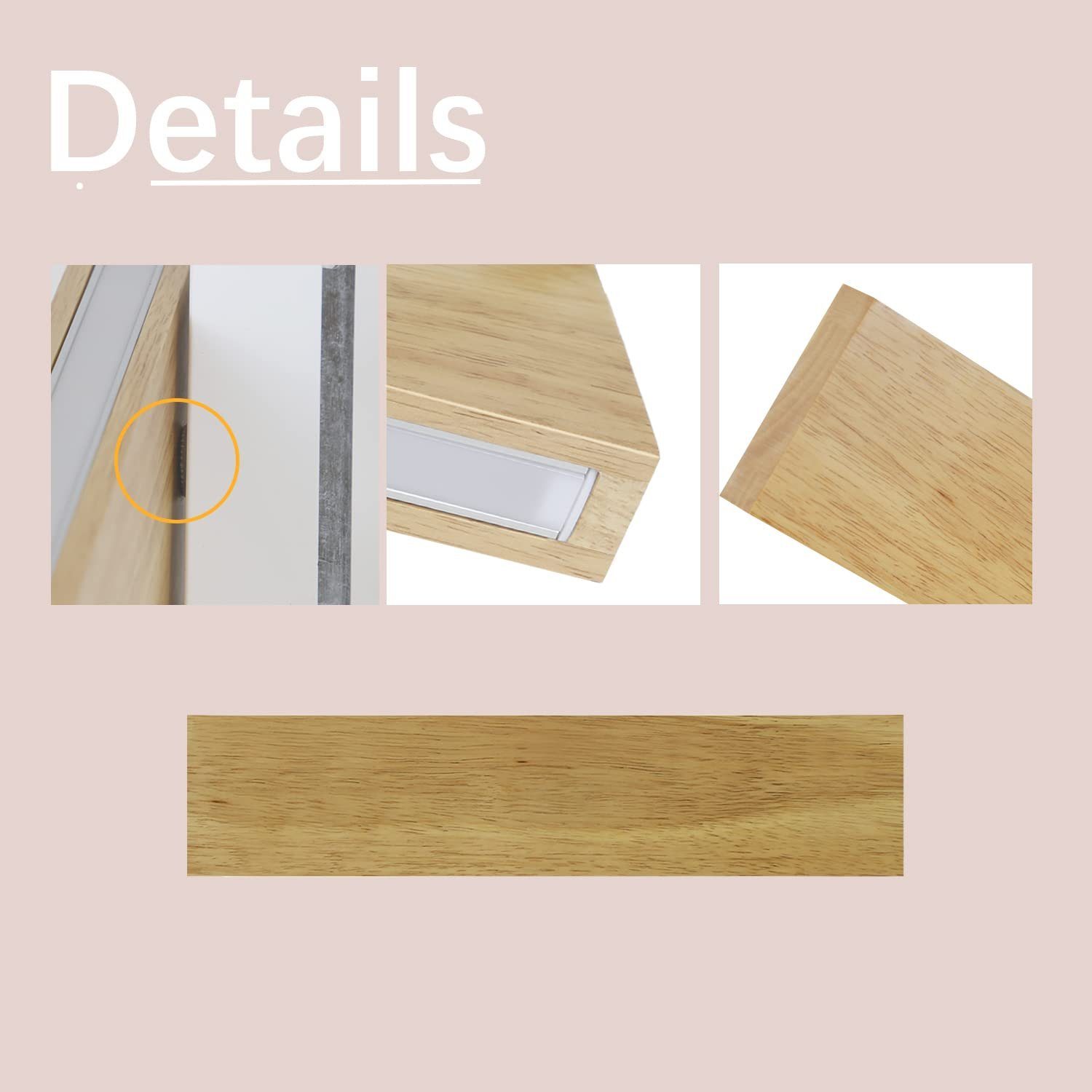 NETTLIFE Applique murale LED intérieure - 32CM Bois Moderne Lampe de couloir Up et Down Design Lampe de cage d'escalier 11W 3000K Blanc Chaud - 6