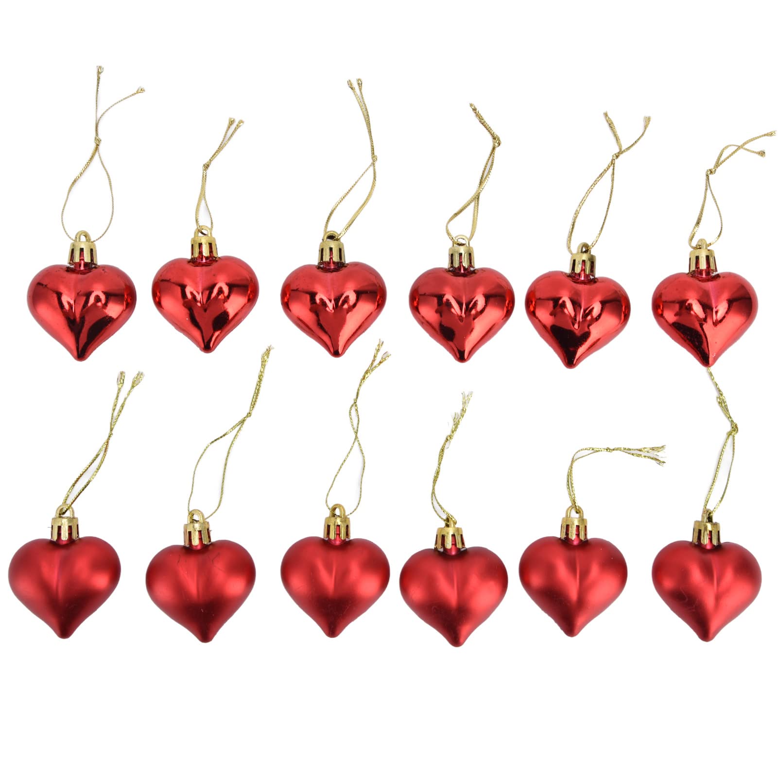 Liitrton 15 Decorazioni A Forma Di Cuore Per Albero Di Natale E San Valentino – Plastica Lucida, 4,5 Cm, Con Corda Per Appendere