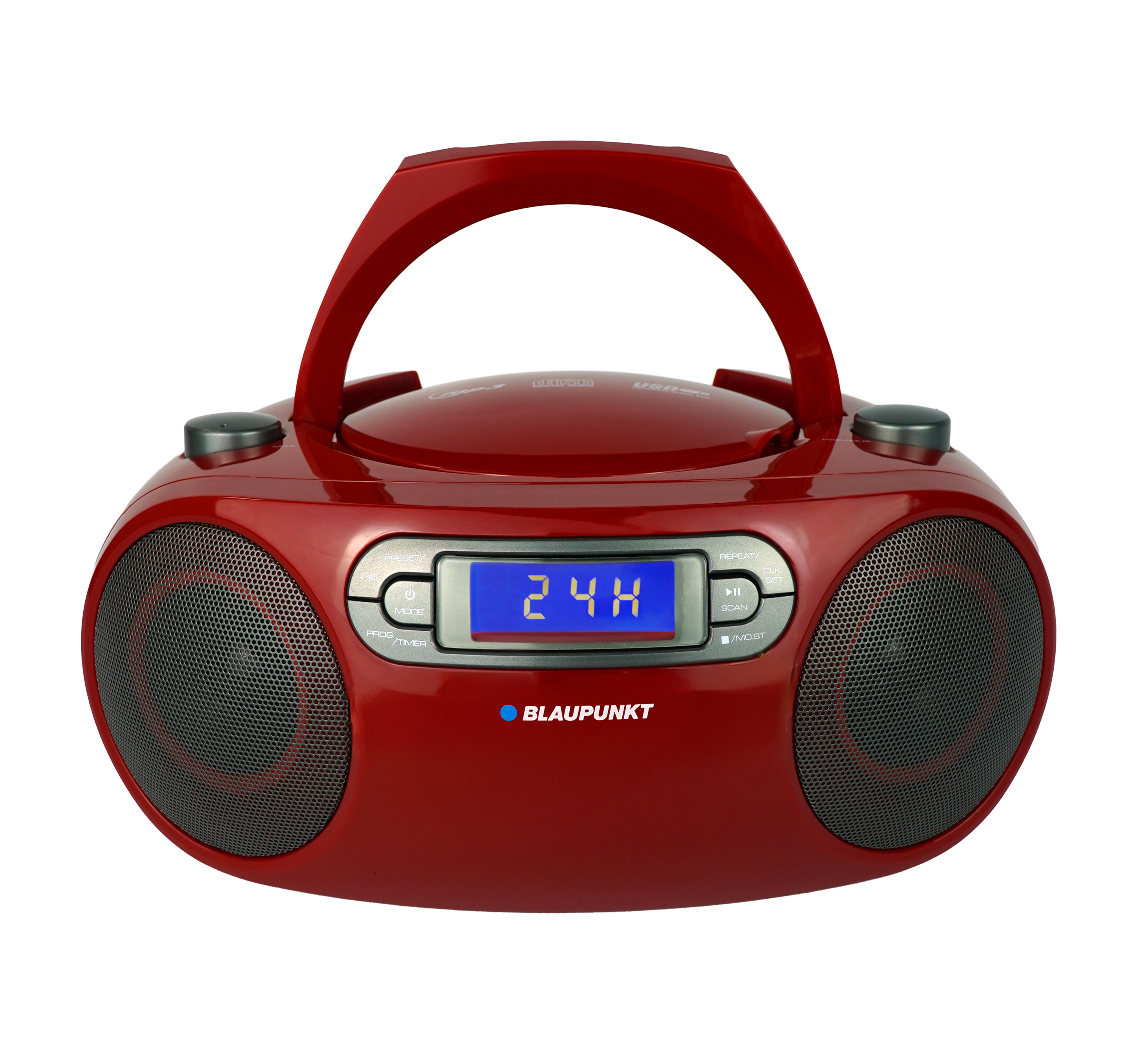 Boombox Zegar Radio CD USB AUX Czerwony Blaupunkt BB18RD - 4