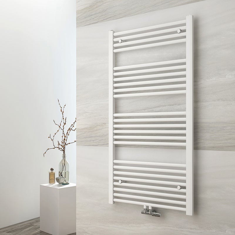 EMKE Grzejnik Łazienkowy 598W, 120x60 cm, 6 bar, do 5 m² – Biały