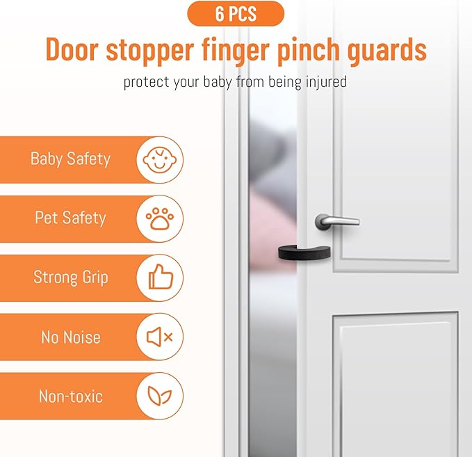 Bloque Porte Bébé Securite Placard Enfant 6pcs, Protection Bloque Securite Enfants, Doigts Anti-Pincement Bloc Porte Securite Fenetre Bebe Bloque-Port - 5