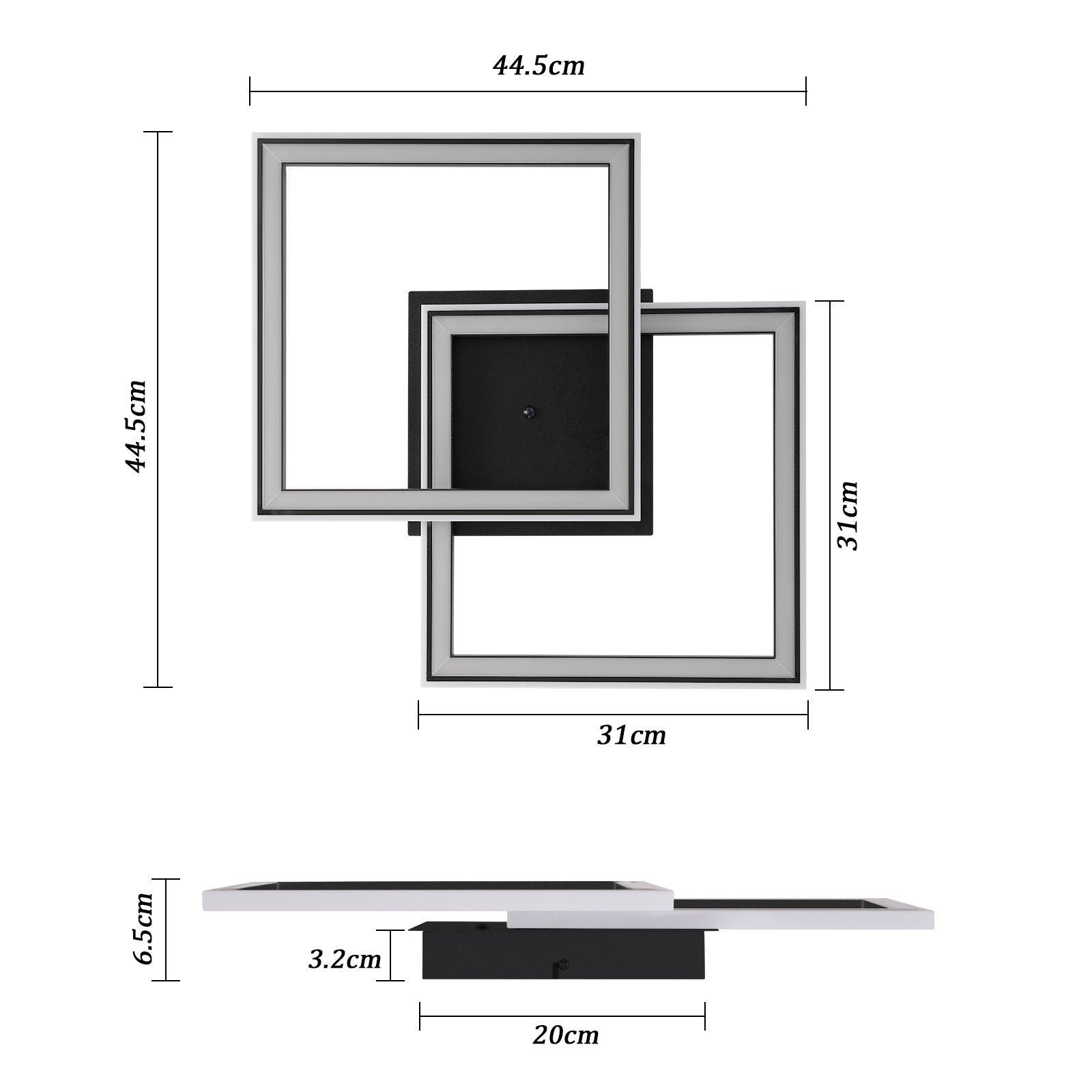 NETTLIFE Lampa sufitowa LED do salonu, ściemnialna, nowoczesna, RGB, z pilotem, 3000-6000K, nowoczesna RGB 13 - 7