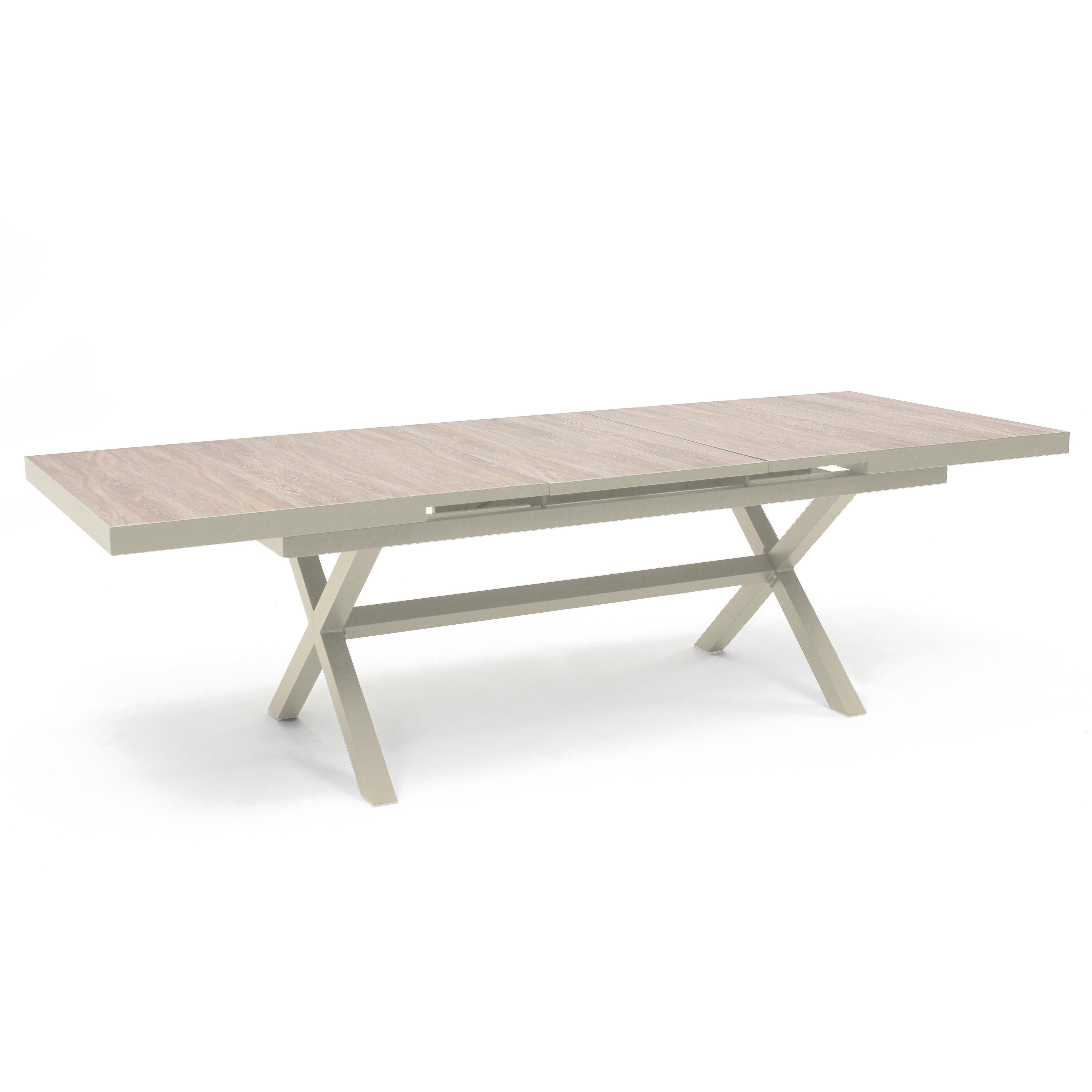 Table extensible aluminium et céramique avec 10 chaises beige , Tivoli - Oviala - 4