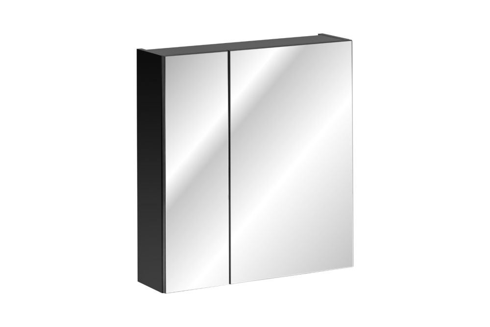 Szafka łazienkowa SANTA FE BLACK 60 cm czarny mat z lustrem