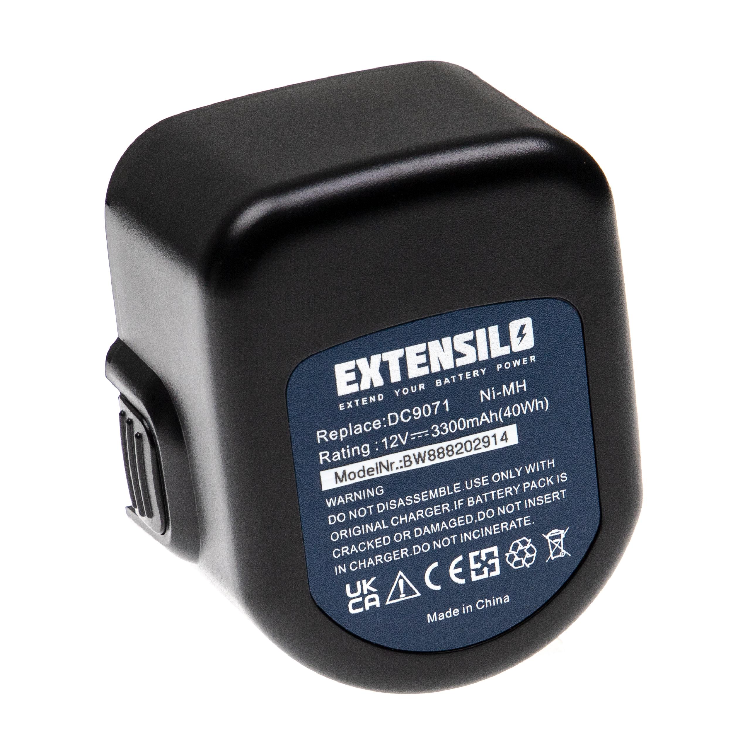 EXTENSILO Batterie compatible avec Dewalt DC980KB, DC981KA, DC981KB, DCD910KX, DCD940B2 outil électrique (3300 mAh, NiMH, 12 V) - 2