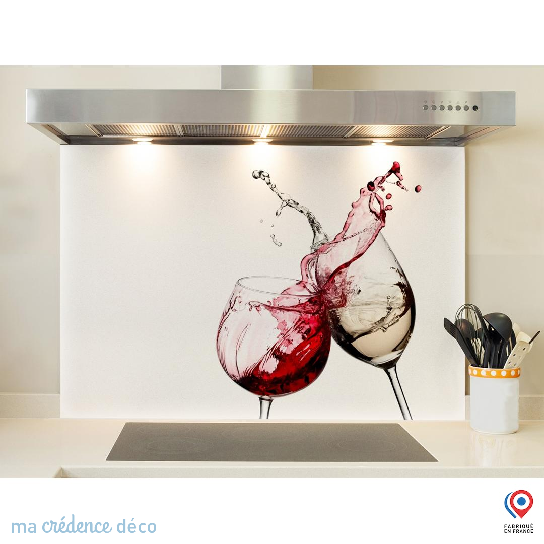 Panneau Cuisine Verre Trempé Cascade Personnalisé - Crédence 90x70 Cm Va Art Anti-Éclaboussures Élégante