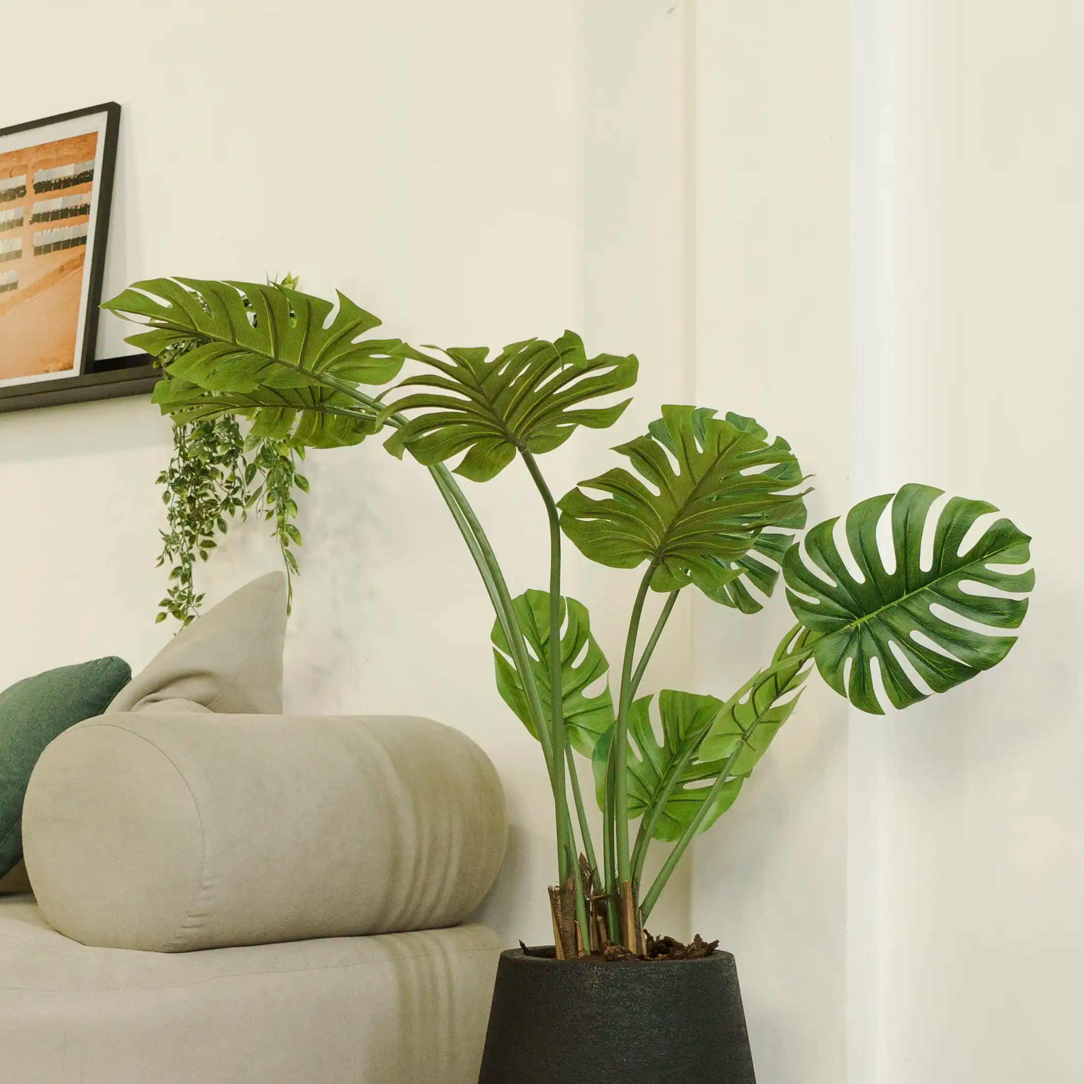 Planta Artificial Monstera 120 cm – Costilla de Adán Realista y Decorativa - Valyria Home - 6
