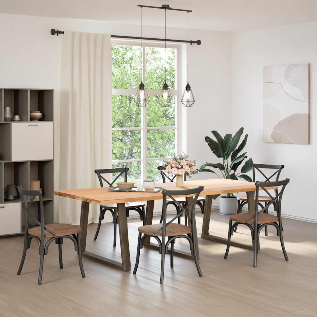 Maison Exclusive - Pieds de table à manger en forme de V, 3 pièces, acier l, 90 x (72-73,3) cm - 2