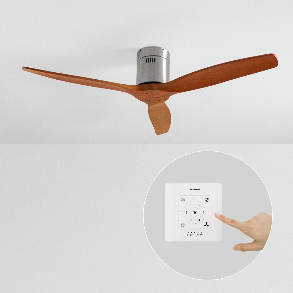CREATE - WIND CALM NATURAL WOOD - Wentylator sufitowy 40W cichy 100% drewno -