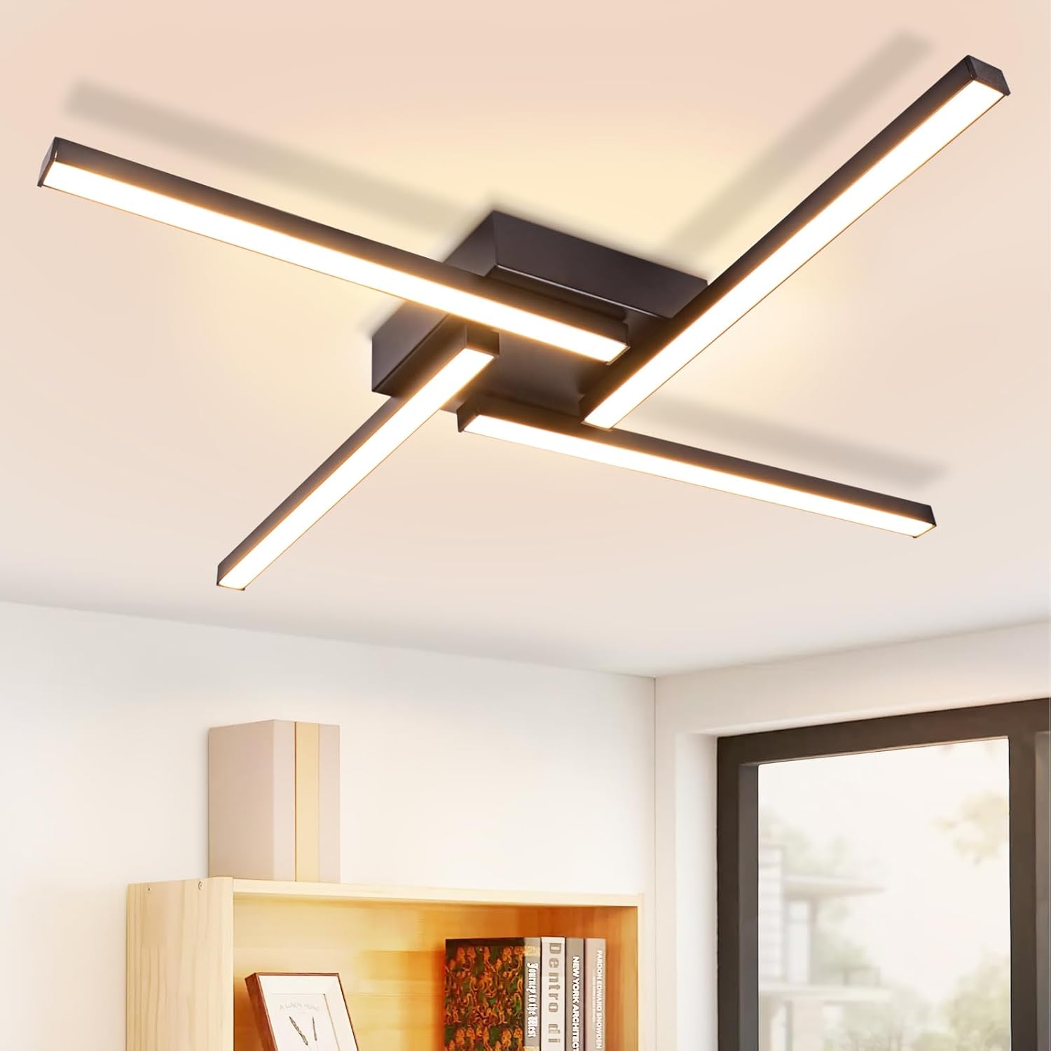 NETTLIFE Biała lampa sufitowa LED 24W o nowoczesnym wyglądzie i barwie ciepłej bieli 3000K