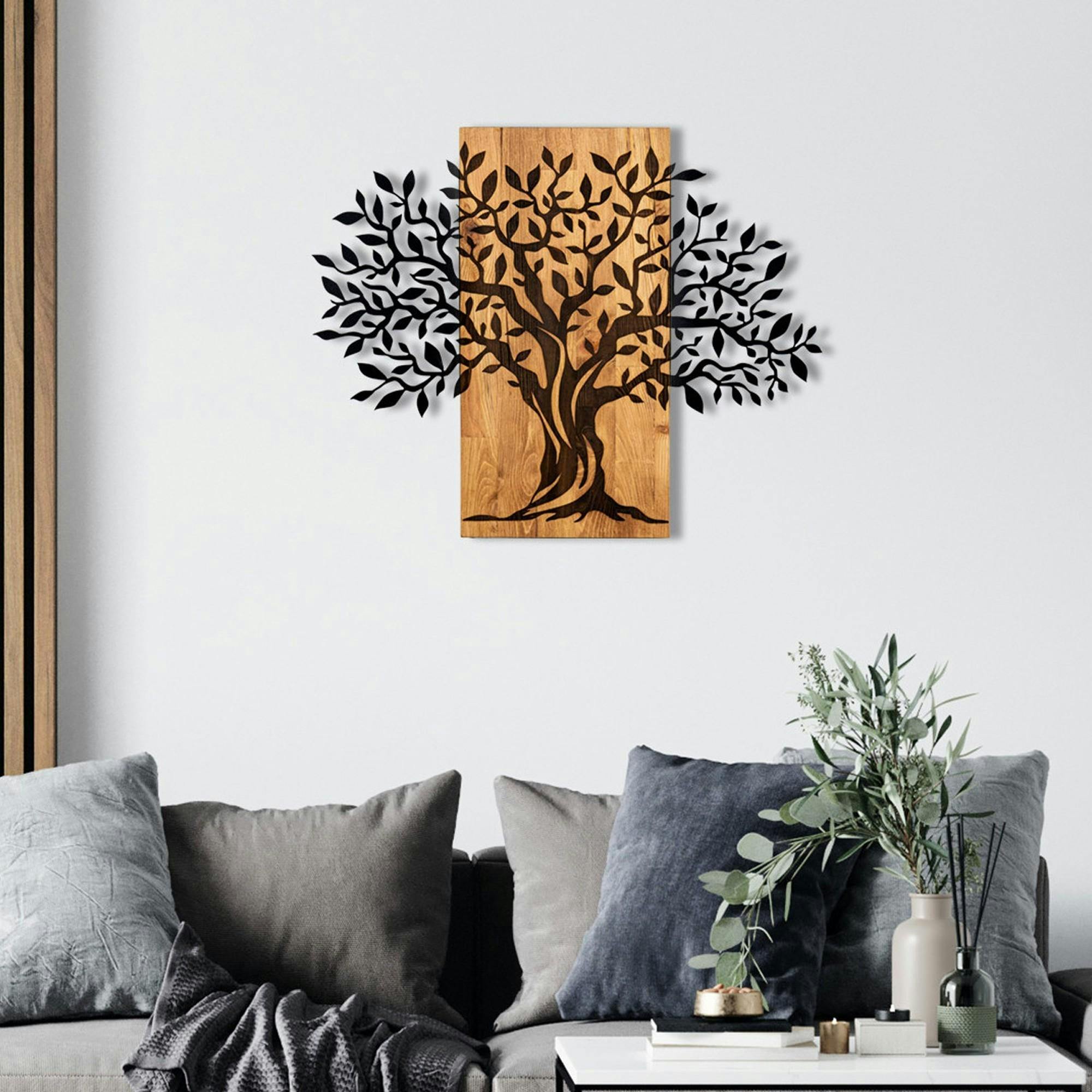 Décoration Murale Arbre De Vie En Bois - Art Mural Beige, Style Art Déco, Neuf