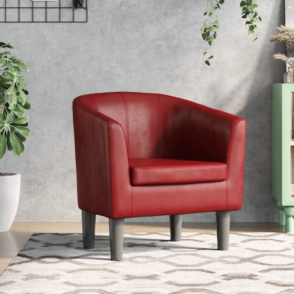 Fauteuil Salon Rembourré Fauteuil De Salon WOLTU - Similicuir Brun, Cadre Métallique, Style Vintage - Pour Salon, Chambre, Balcon Fauteuil Métal Et Simili - 7