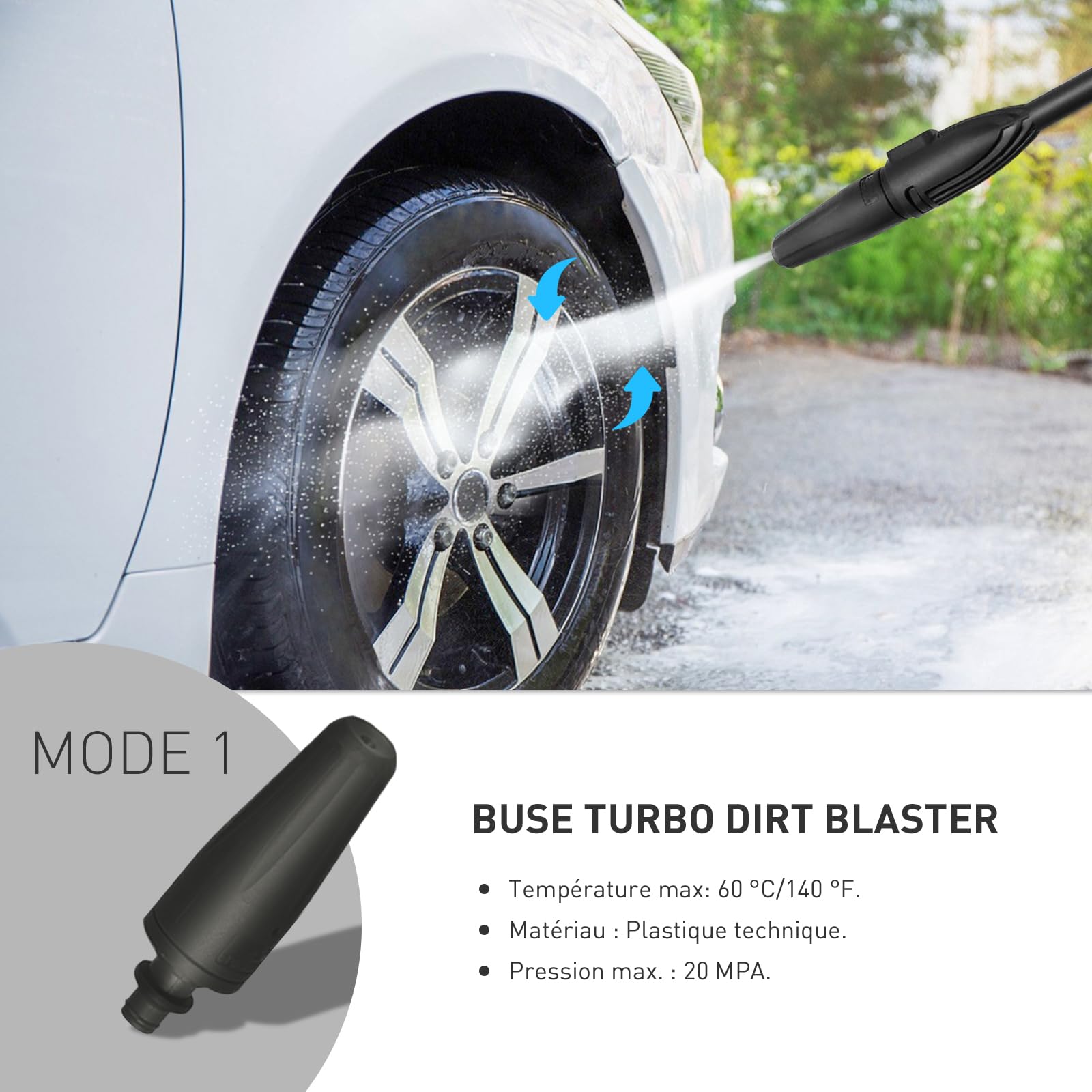 Accessoire Karcher Gouttière Lance Extension Nettoyeur Haute Pression 30° - Compatible Karcher K2-K7 - 5 Buses - Acier Inoxydable Kit Buses Pulvérisation