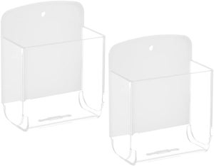 Supporto Telecomando, 4 Pezzi Scatola Di Immagazzinaggio A Distanza Supporto Parete Adesivo Per Telecomando, Telecomando, Supporto Da Parete Per Telecomandi Per La Casa (Bianco