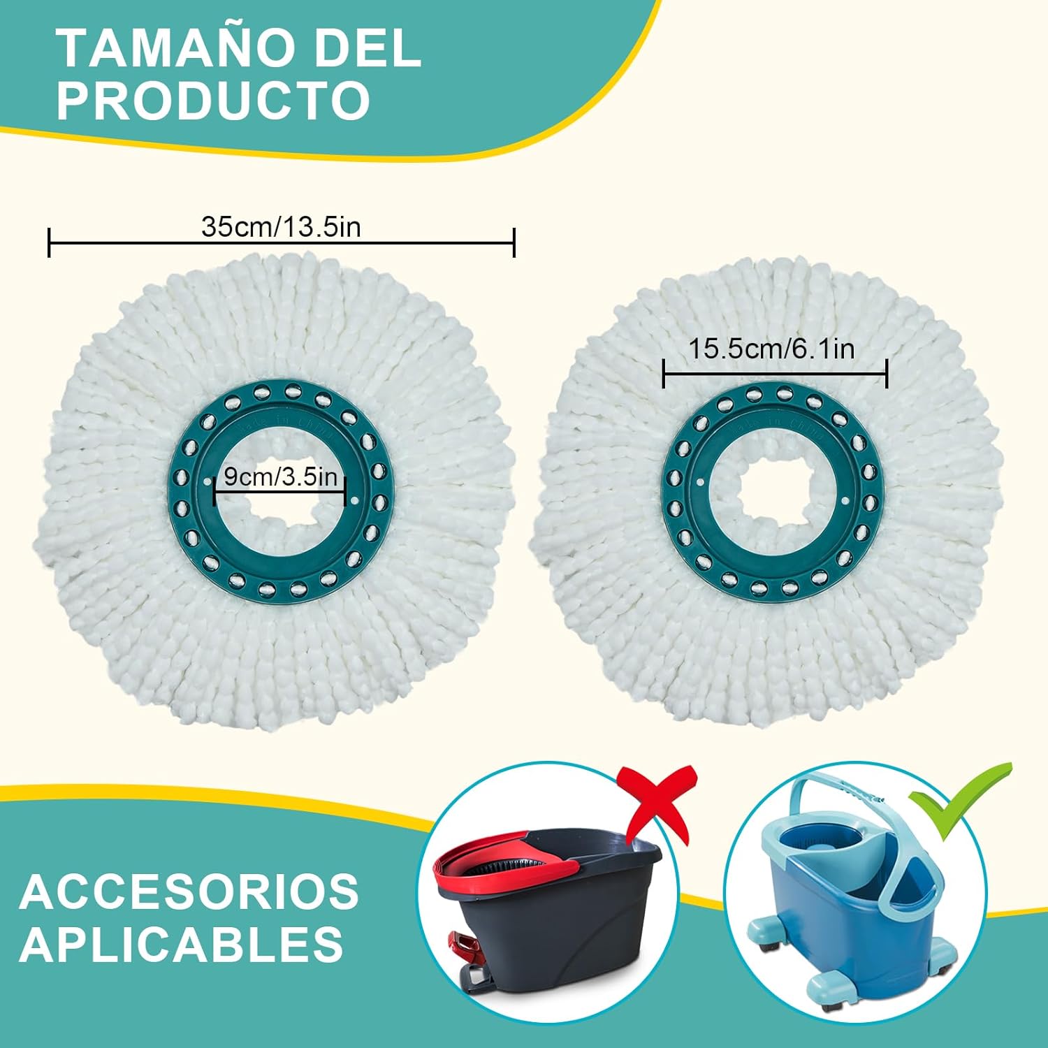 Lot De 4 Têtes De Rechange Leifheit - Système 2 Fibres Microfibre - Compatible Serpillière Rotative, Ergo, Combinée - Lavables 60°C