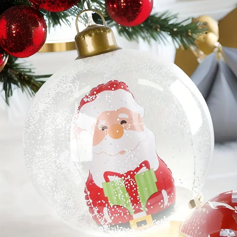 60 cm gigantyczna dmuchana bombka choinkowa z diodami LED, ozdoby świąteczne, bombka choinkowa z PVC, świecąca bombka świąteczna - 8